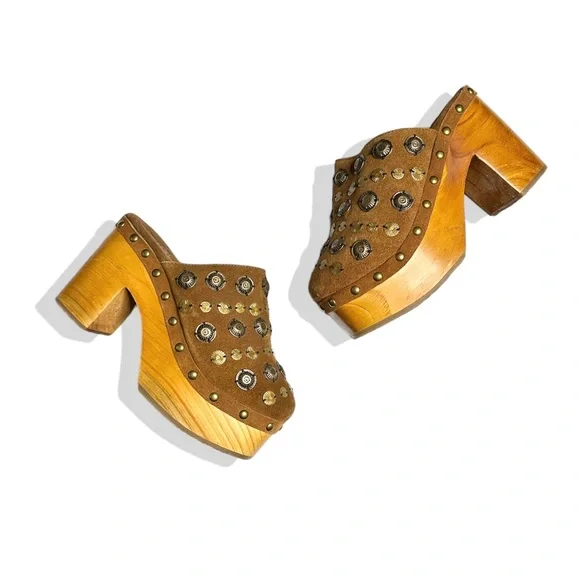 fetico EMBELLISHED WOODEN CROGS サボ BIOTOP(ビオトープ) / WOMEN【FETICO】EMBELLISHED WOODEN CROGS